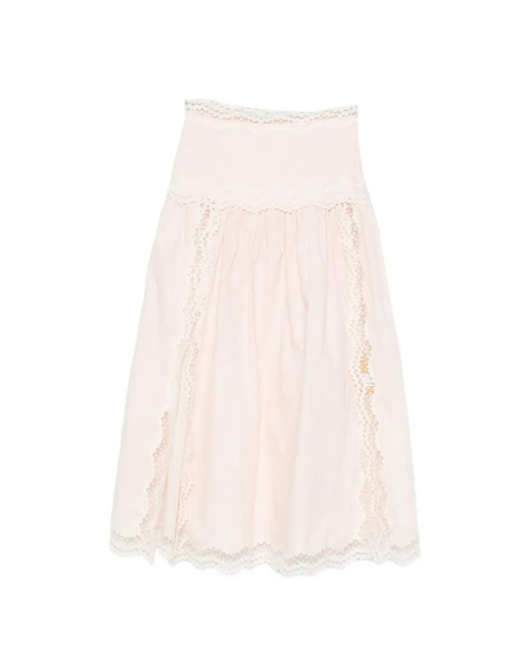 Sandro White Maxi Cotton Skirt With Trim