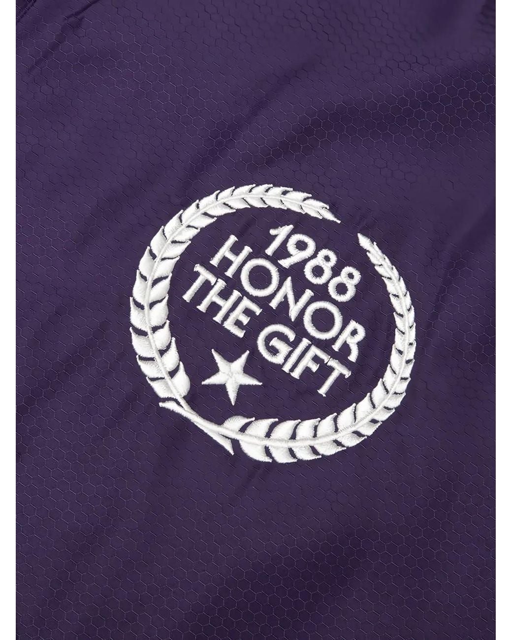 Honor The Gift Purple Honeycomb Logo-Embroidered Track Jacket for men