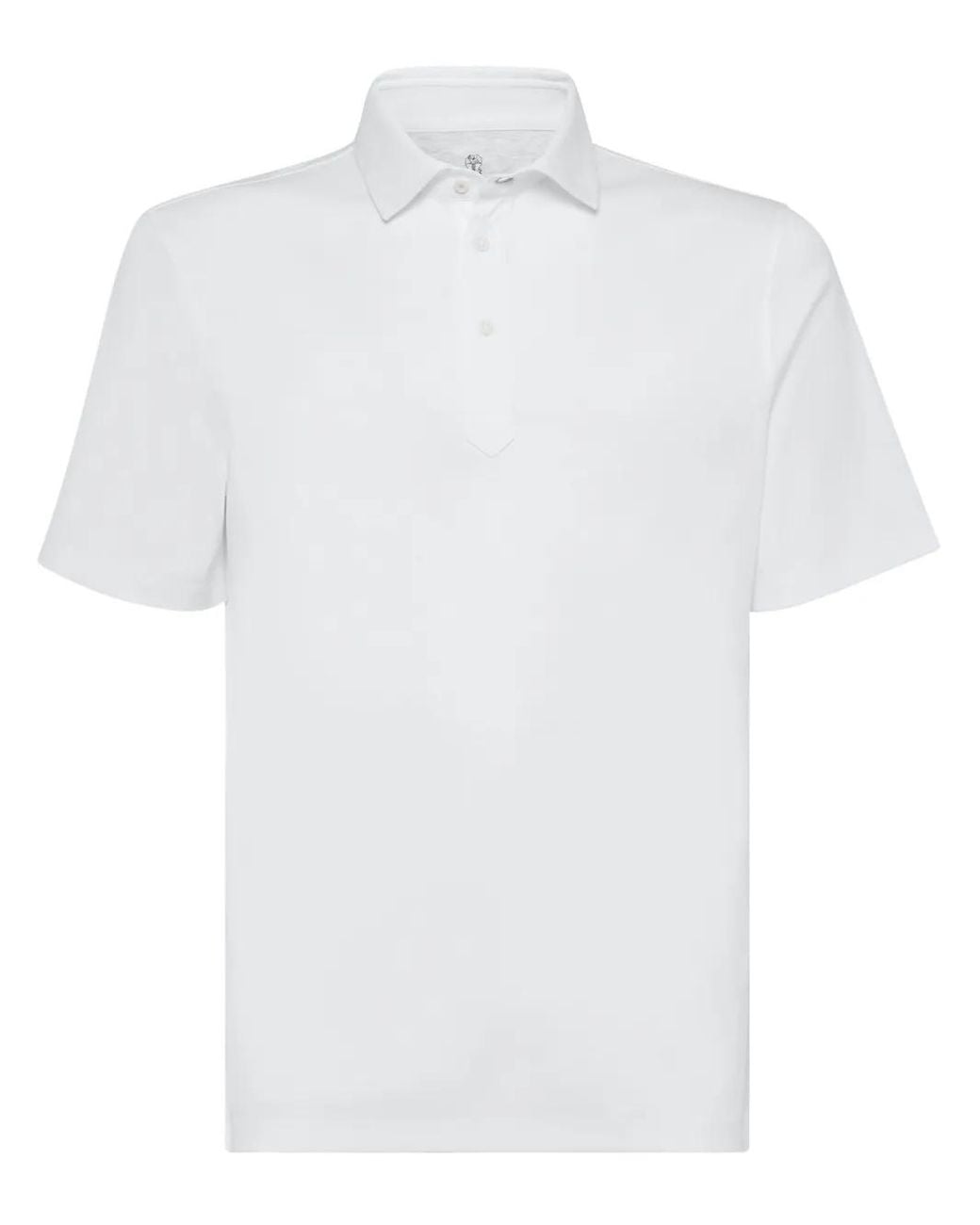 Brunello Cucinelli White Classic Polo T-Shirt for men