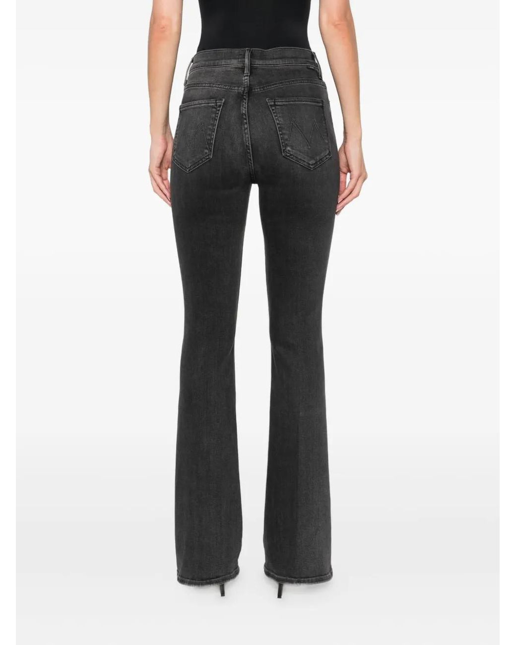 Mother Gray Flared Jeans With Vintage Appeal And Flattering Fit