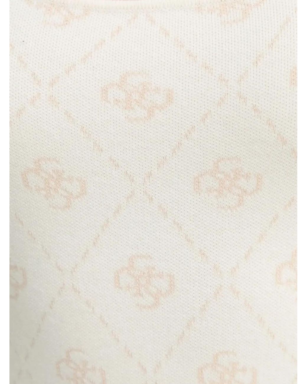 Guess White Logo-Pattern Sleeveless Mini Dress
