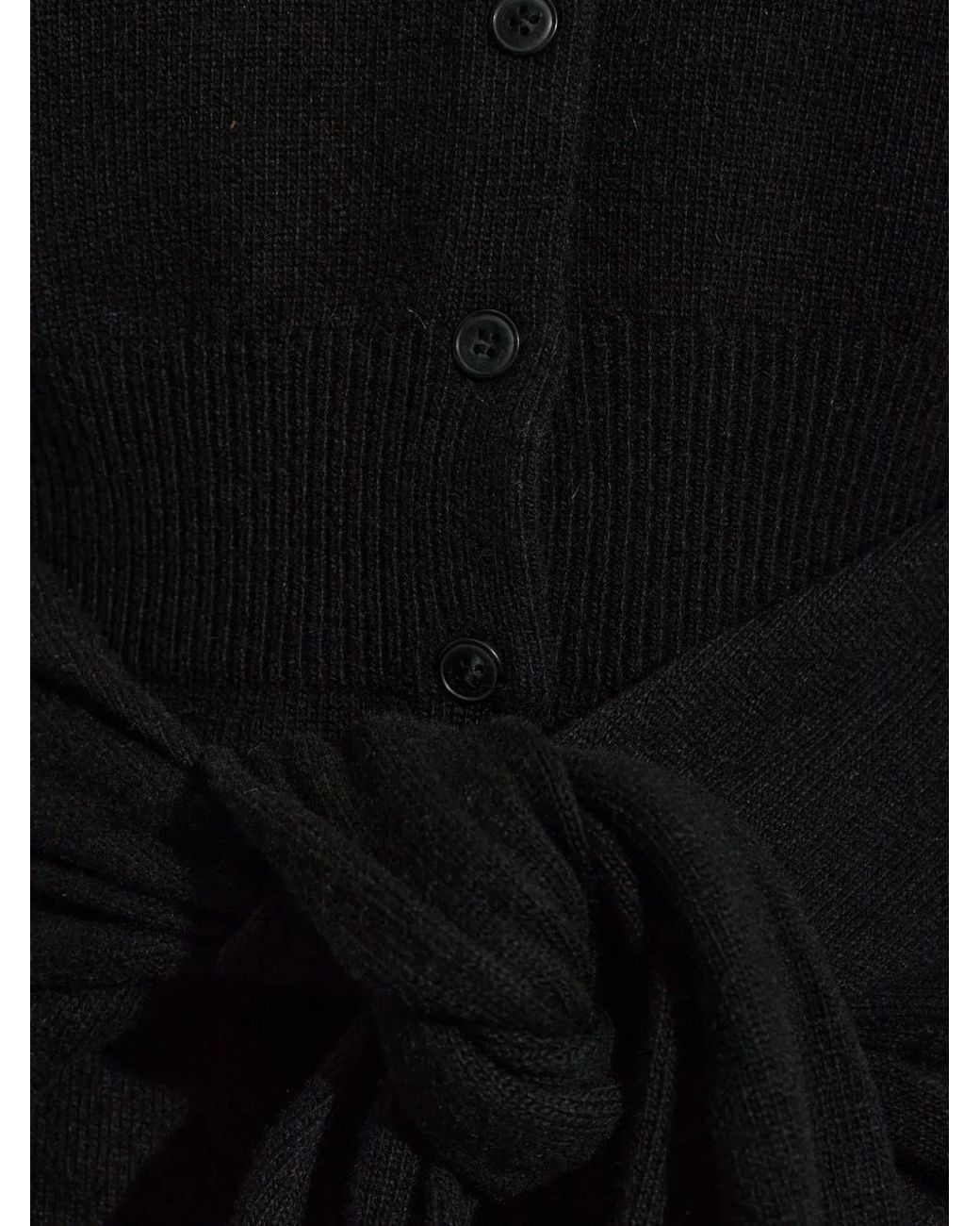 Alexander Wang Black Robe Courte Boutonnée À Taille Nouée