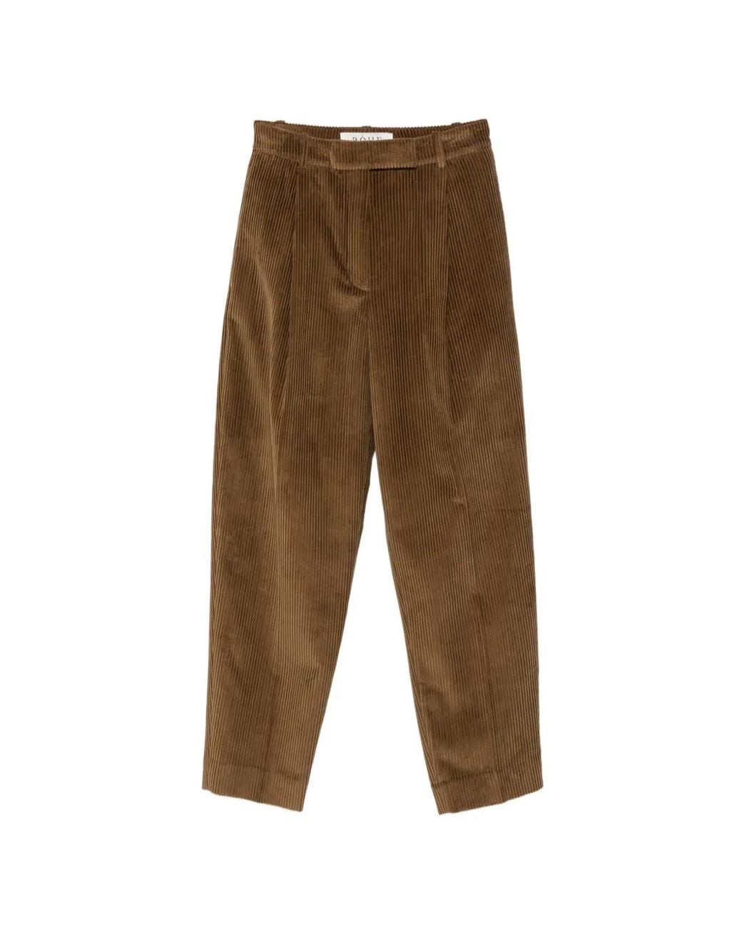 Rohe Brown Pleated Corduroy Trousers