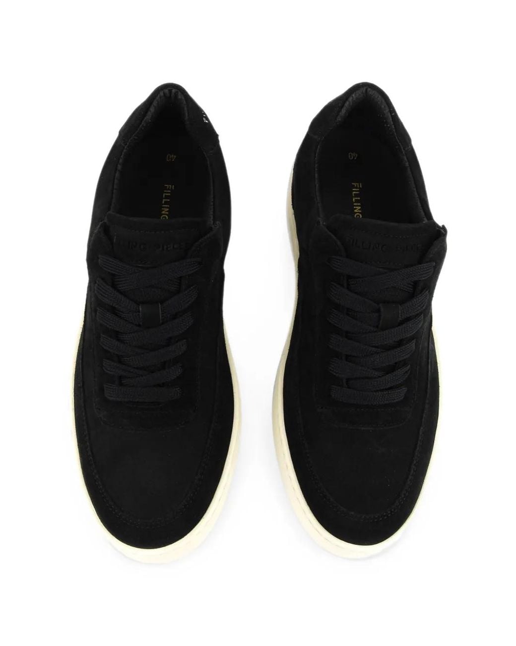 Filling Pieces Black Mondo Suede Low-Top Sneakers for men
