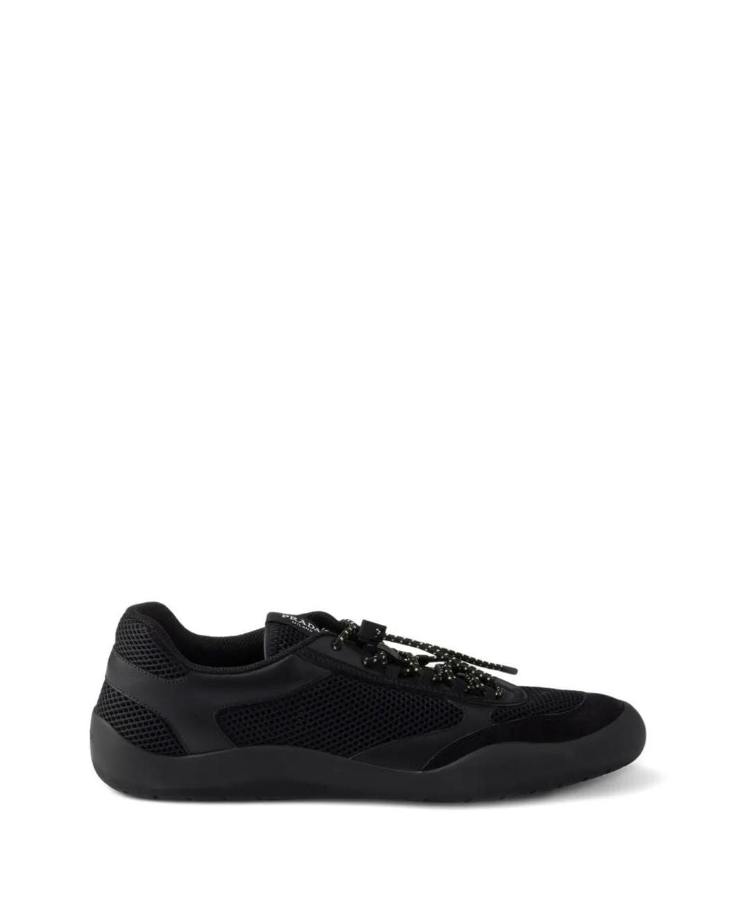 Prada Black Speedrock Mesh Fabric Sneakers