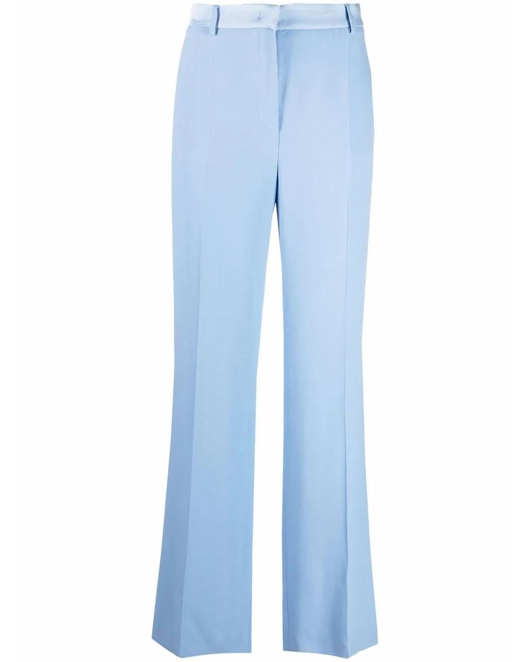 Alberta Ferretti Blue High-Waisted Suit Trousers