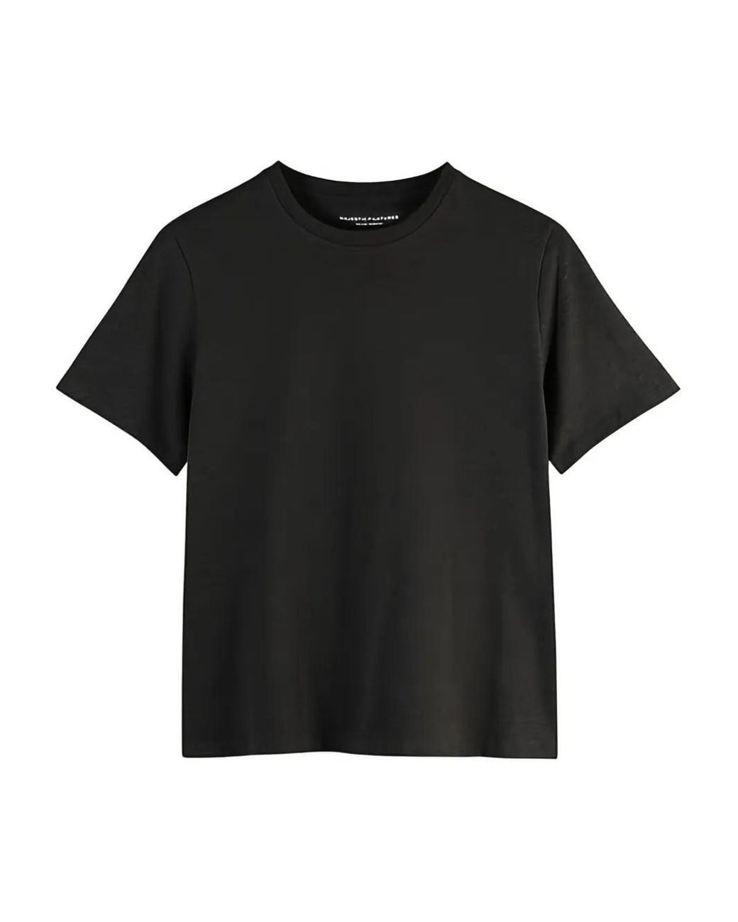 Majestic Filatures Black Cotton T-Shirt