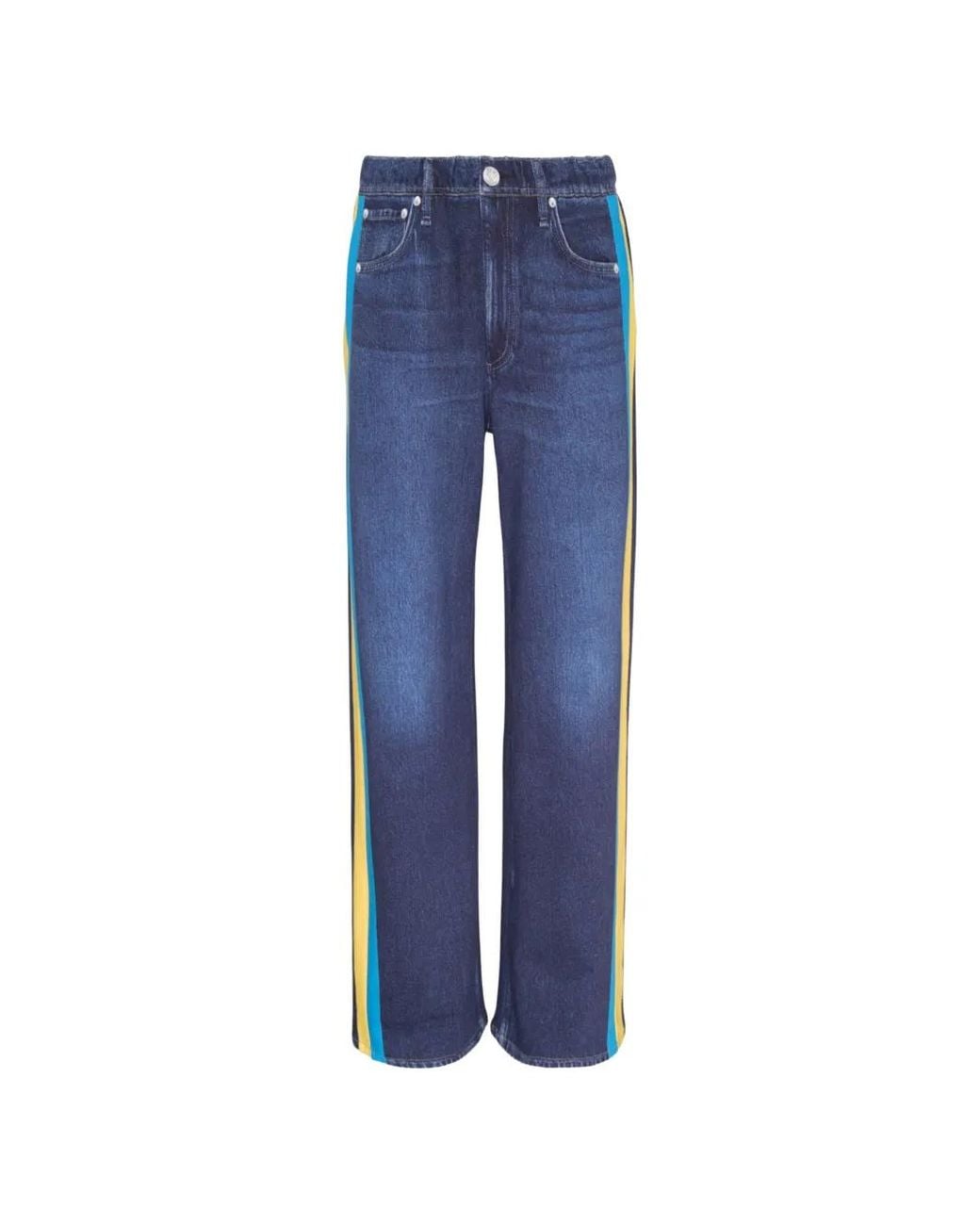 Rag & Bone Blue Side-Stripe Straight-Leg Jeans