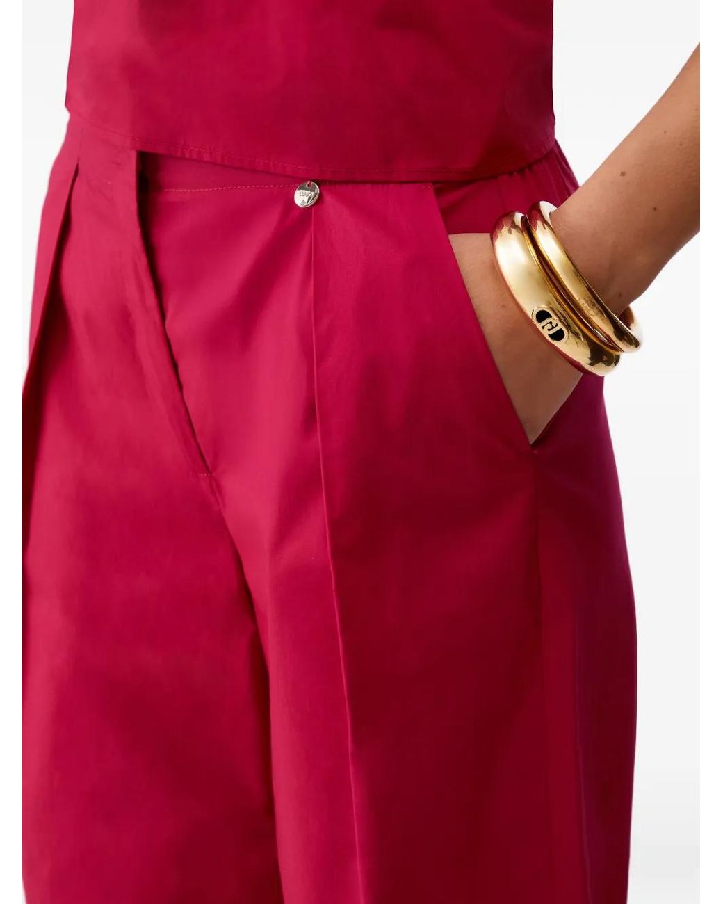 Liu Jo Red Pantalon À Coupe Évasée