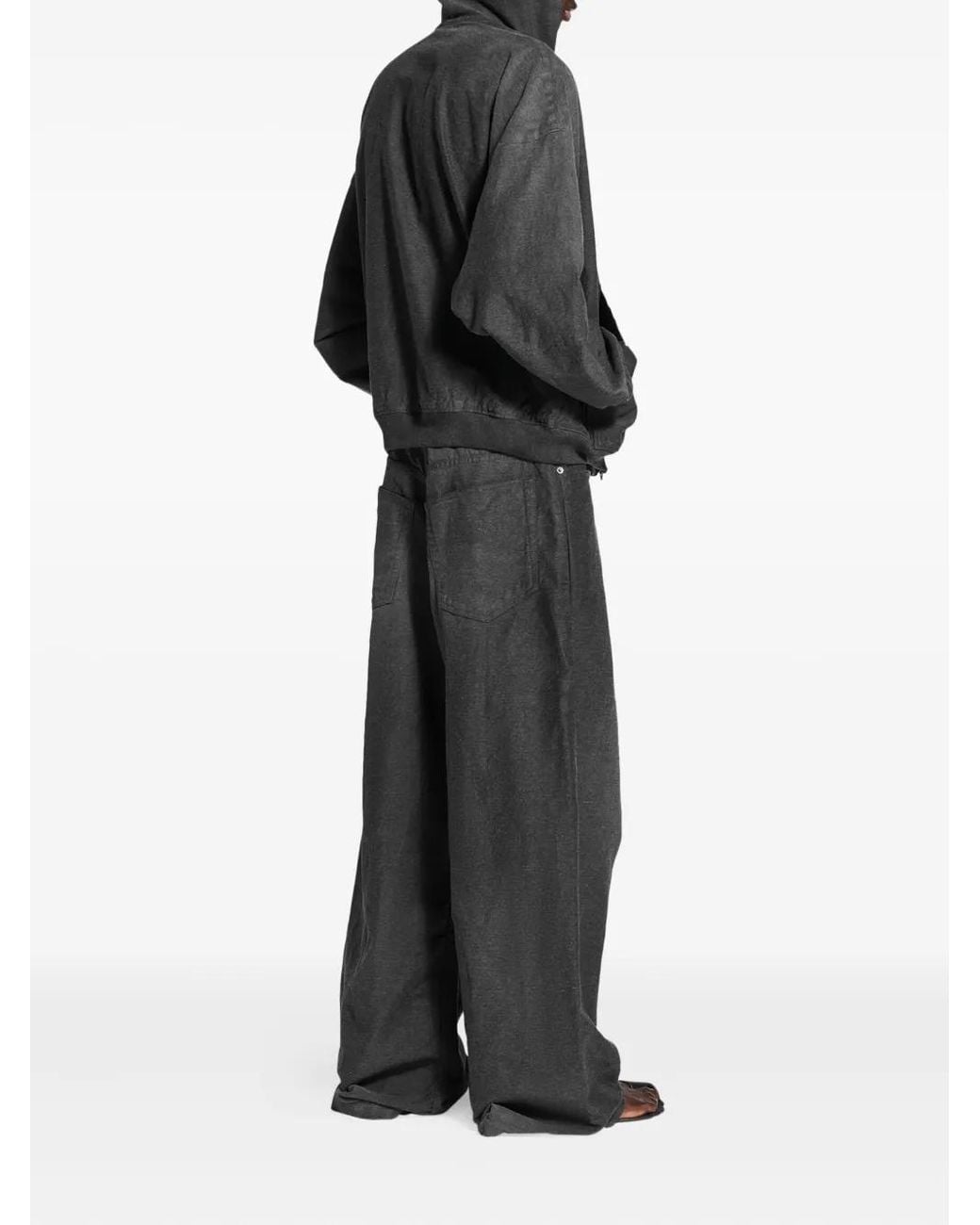 Balenciaga Gray Baggy Trompe L'Oeil Loose-Fit Jeans for men