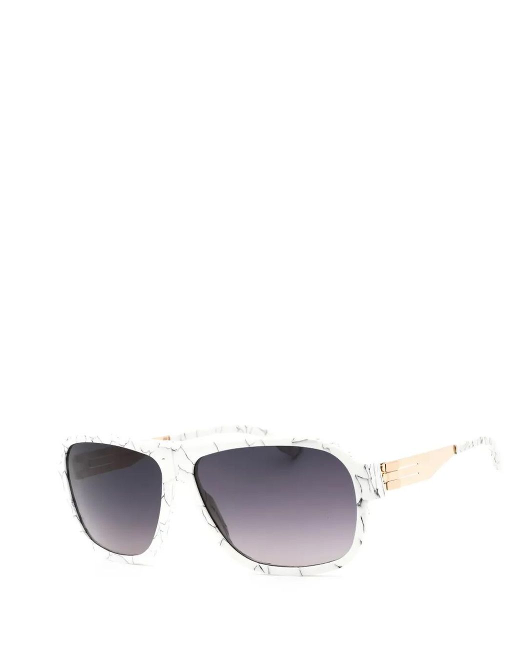 Ic! Berlin White Marble-Effect Pilot-Frame Sunglasses