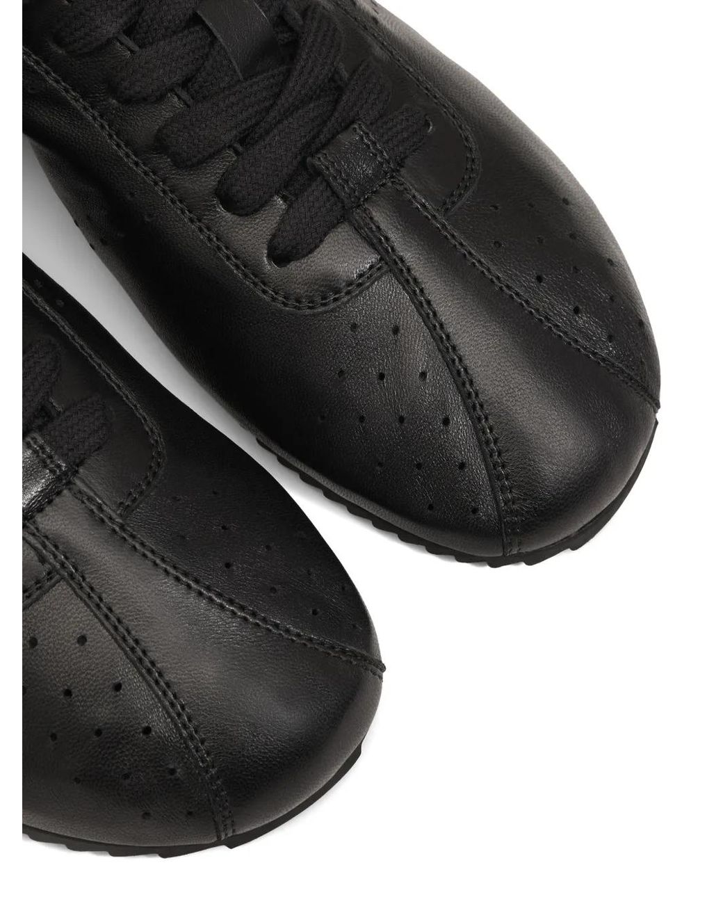 AMI Black Cow Leather Soft Sneakers