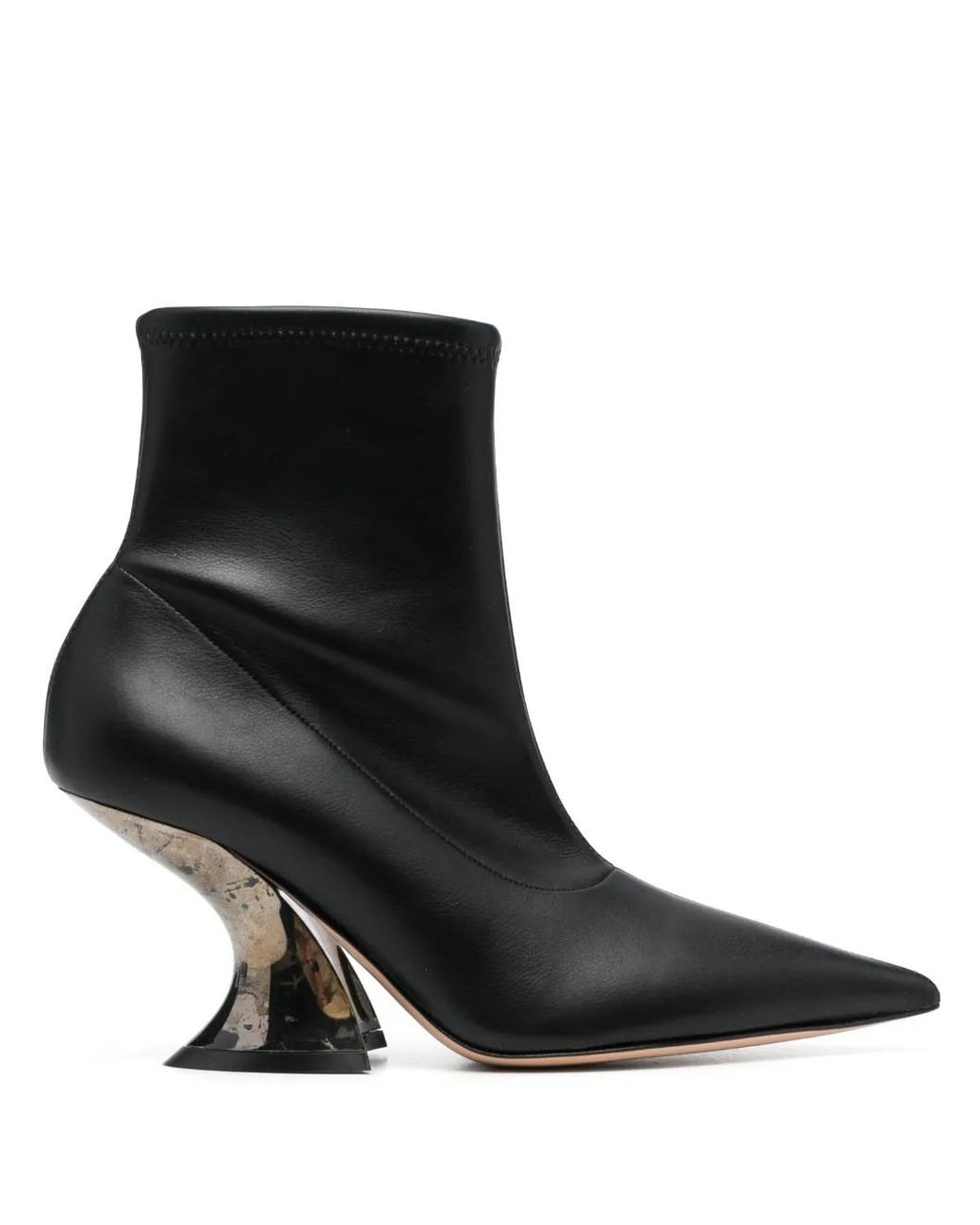 Casadei Black Elodie 80 Mm Ankle Boots In Nappa
