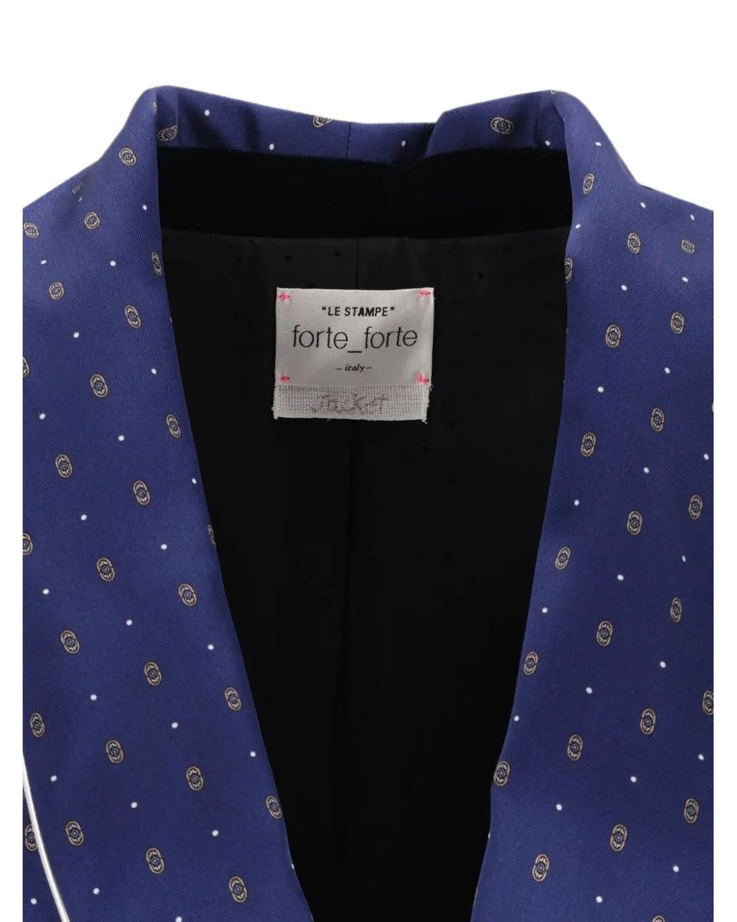 Forte_forte Blue Patterned Belted Robe