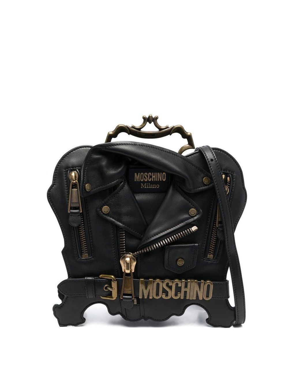 Girar Arturo lamentar Bolso de hombro estilo chaqueta biker Moschino de color Negro | Lyst