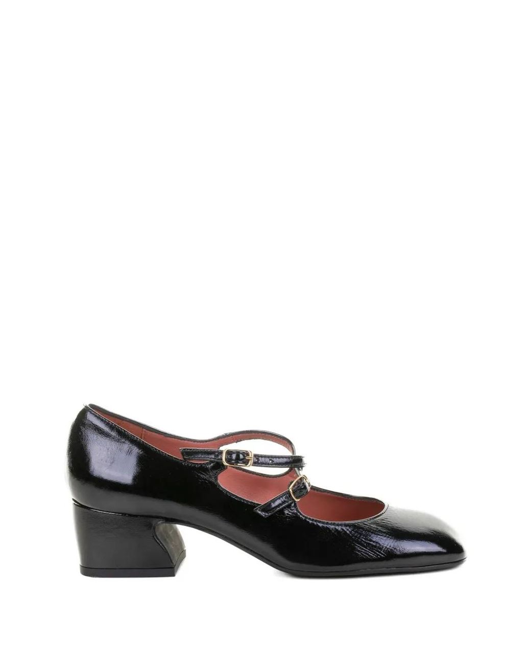 Status Black Buckled Leather Pumps
