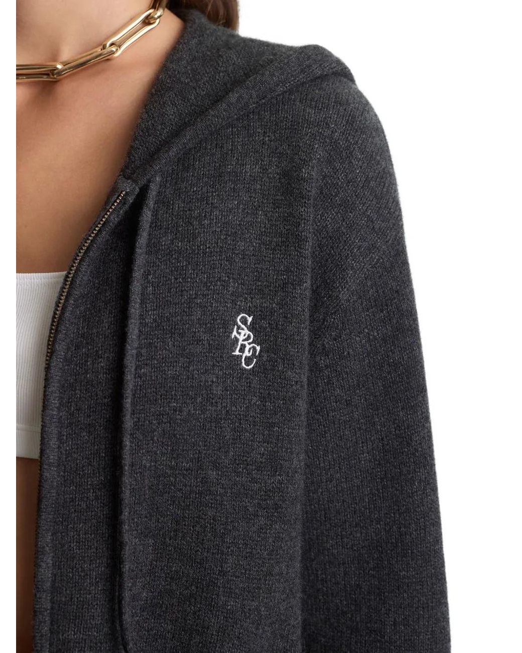 Sporty & Rich Black Zip Hoodie