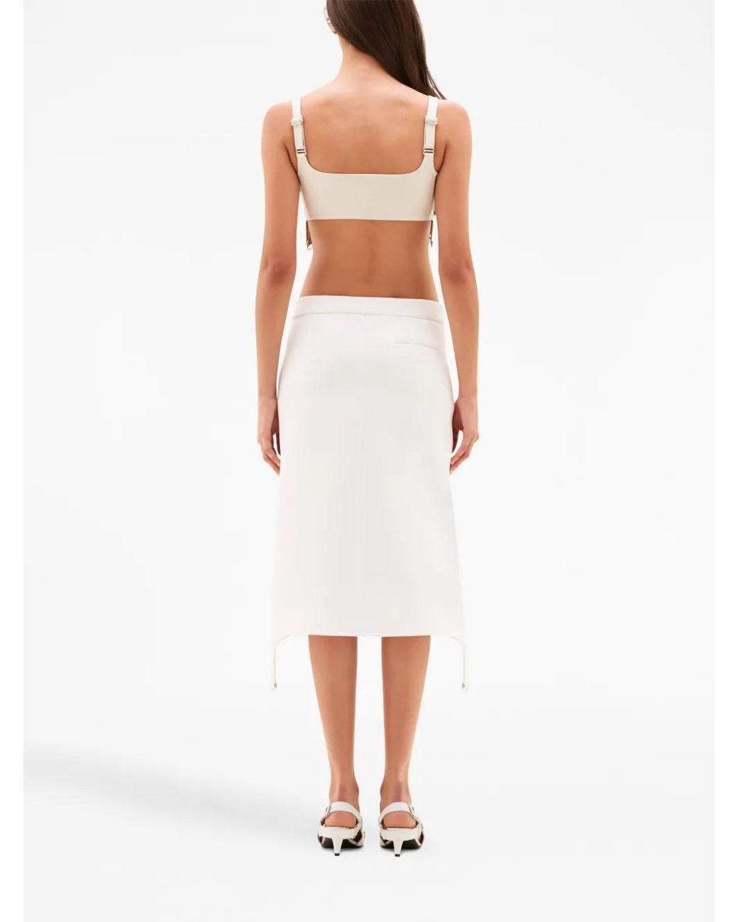 Courreges White Racer Leather Pumps