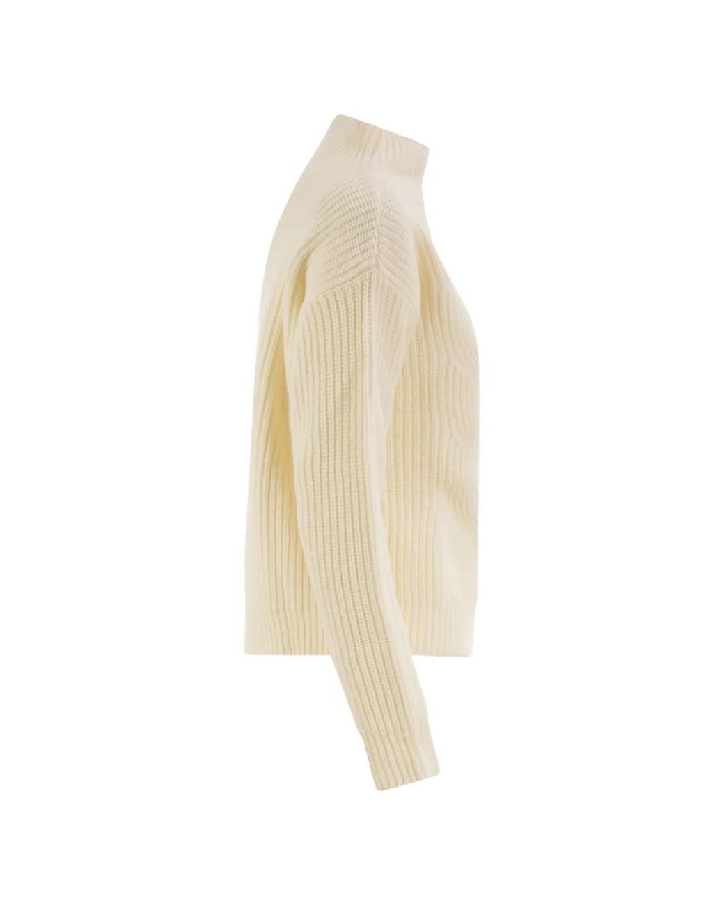 Herno White Knit High-Neck Sweater