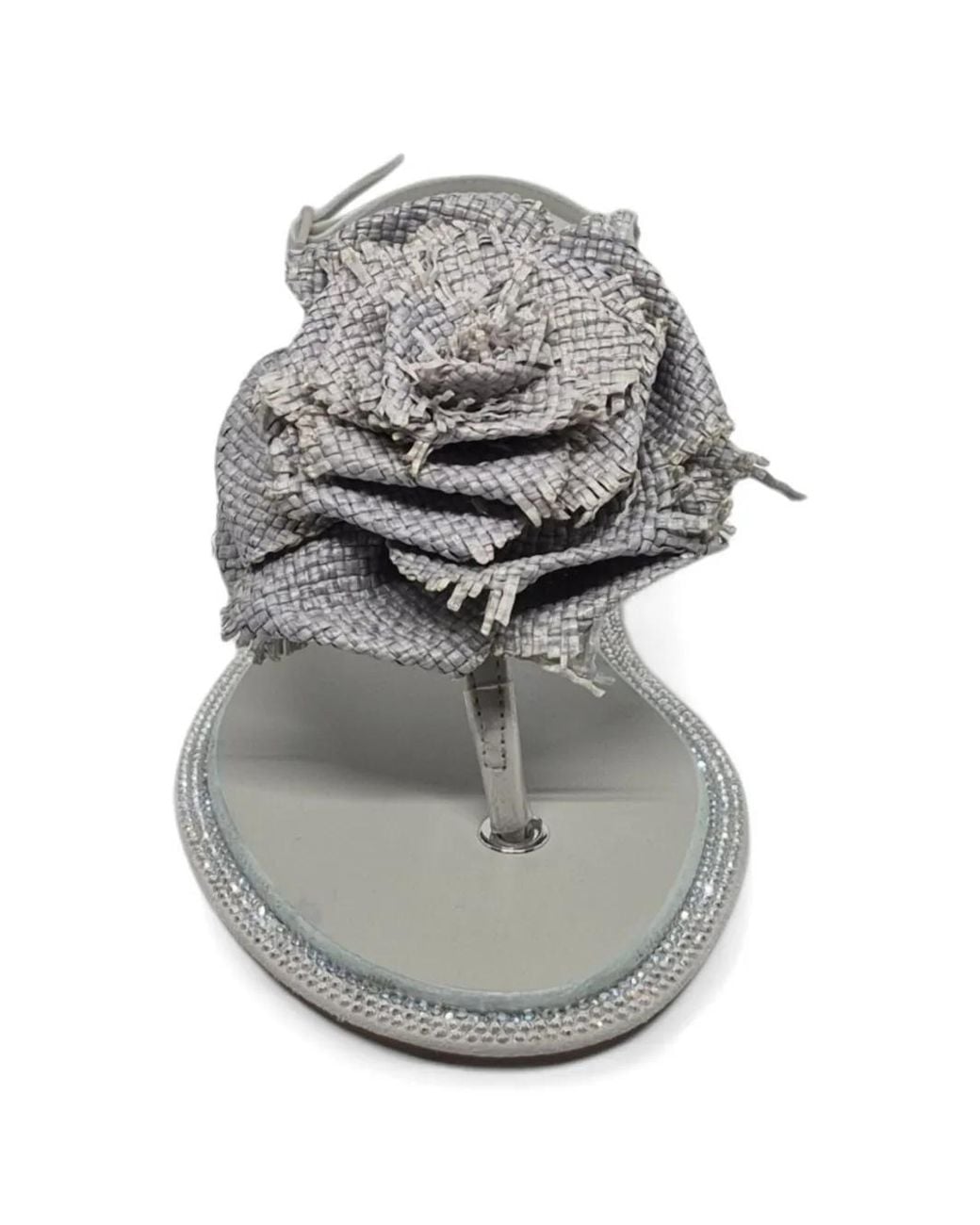 Le Silla Metallic Floral-Applique Crystal-Embellished Sandals