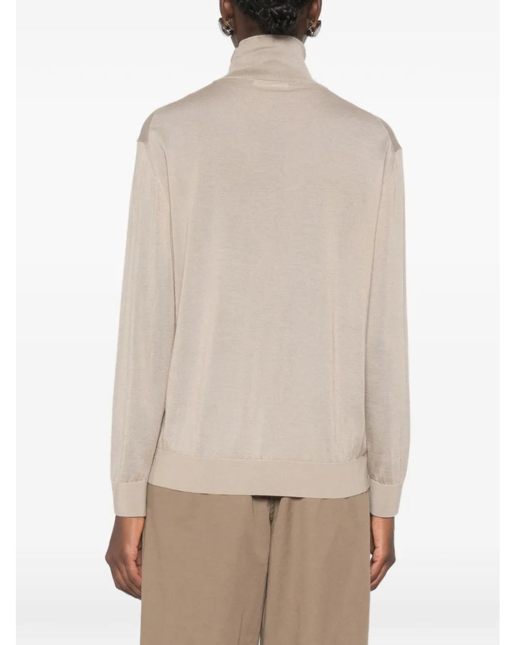 The Row Natural Orly High-Neck Sweater