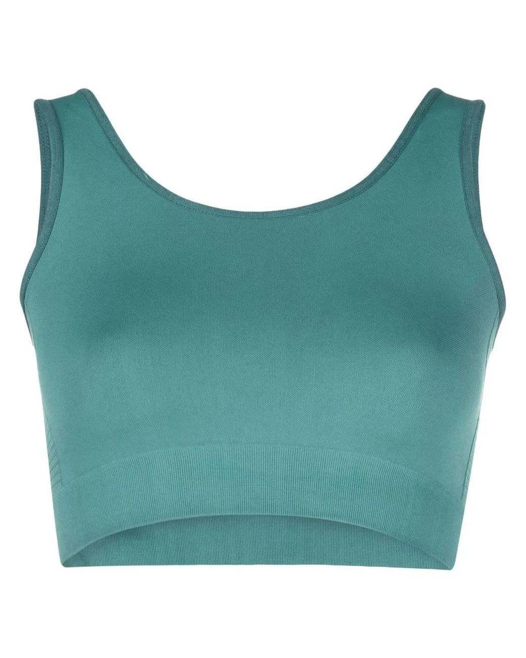 Rick Owens Green Ribbed-Knit Cropped Top