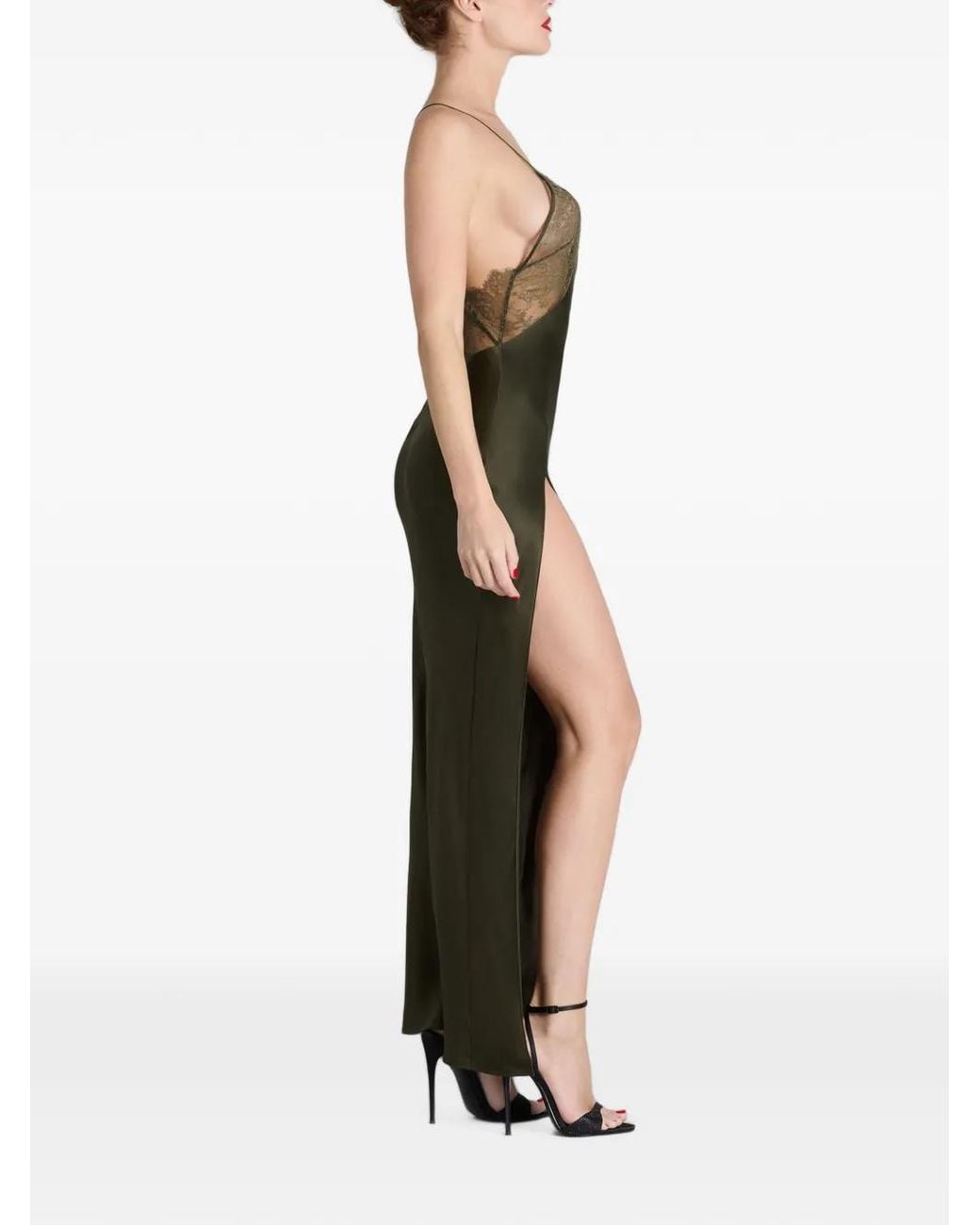 Maison Close Green Lace-Panel Nightdress