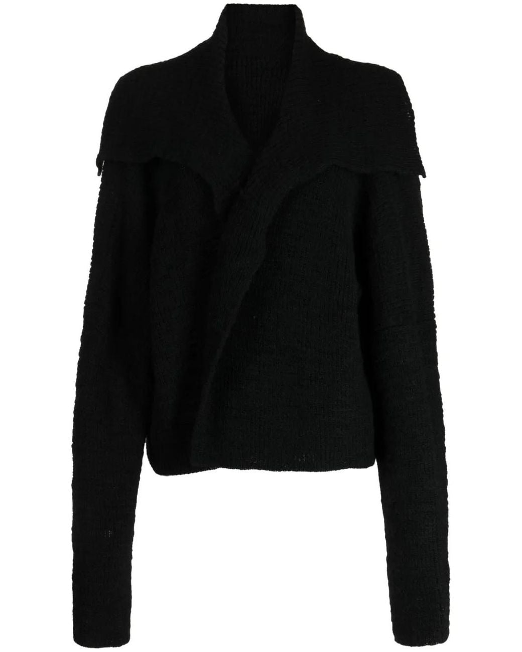 Yohji Yamamoto Black Spread-Collar Wool Bolero