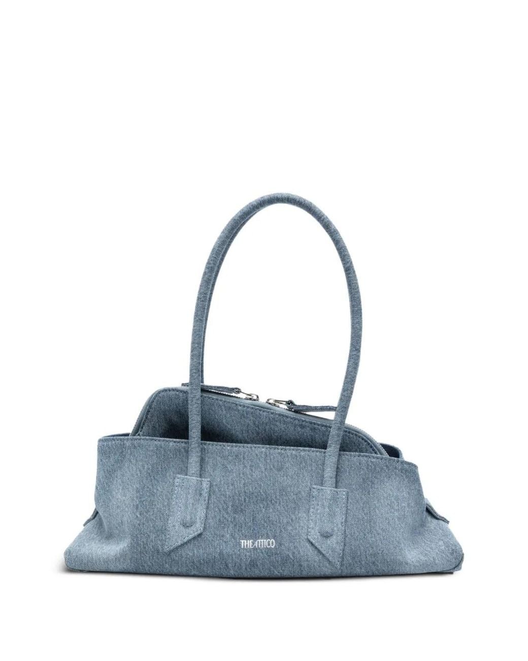 The Attico Blue Small Le Passeggiata Denim Shoulder Bag