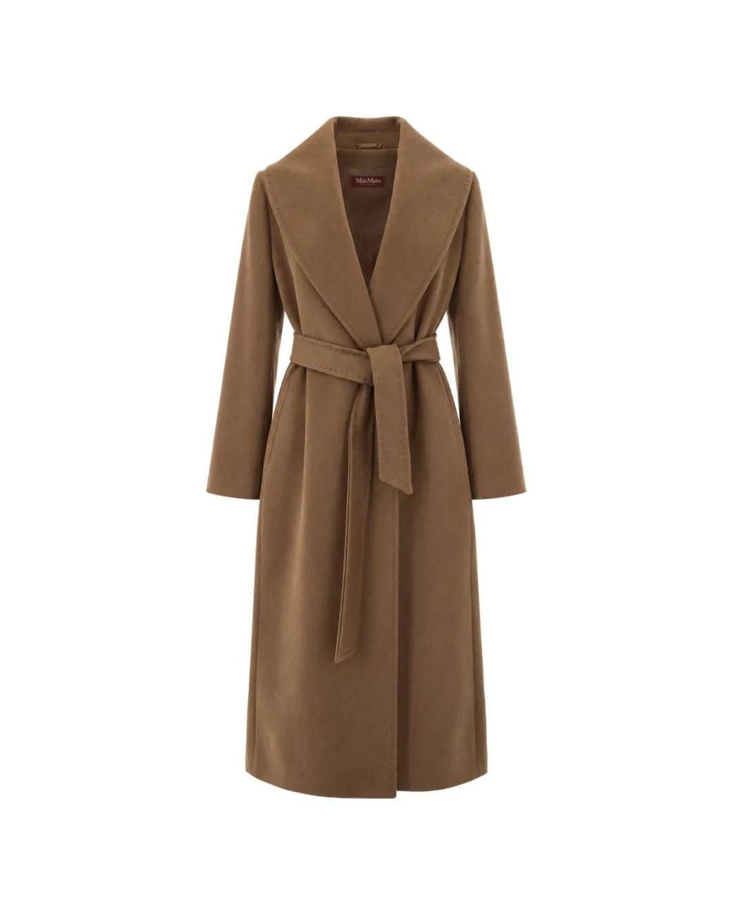 Max Mara Brown Wool Wrap Coat