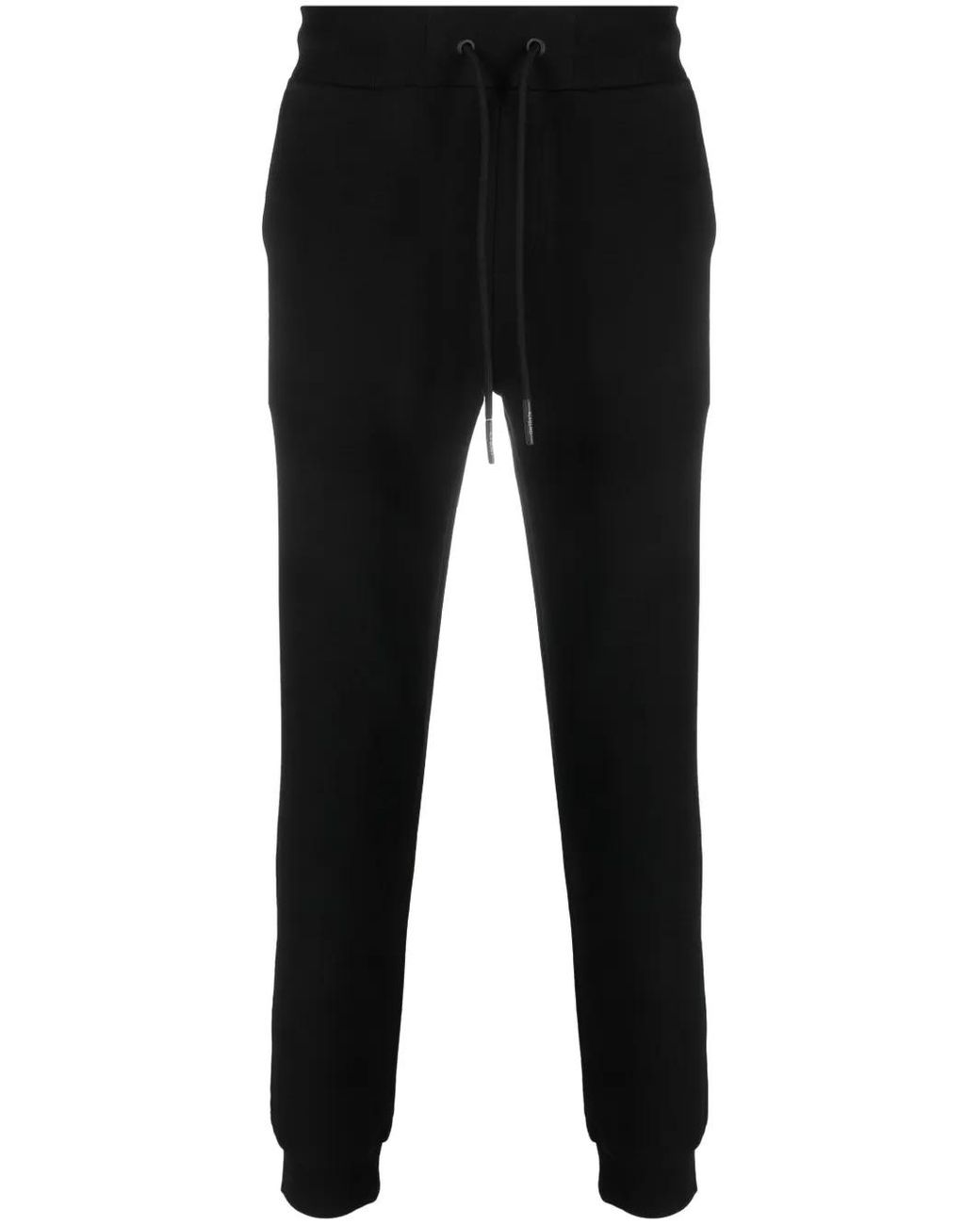 Iceberg Black Logo-Embroidered Drawstring Track Pants for men