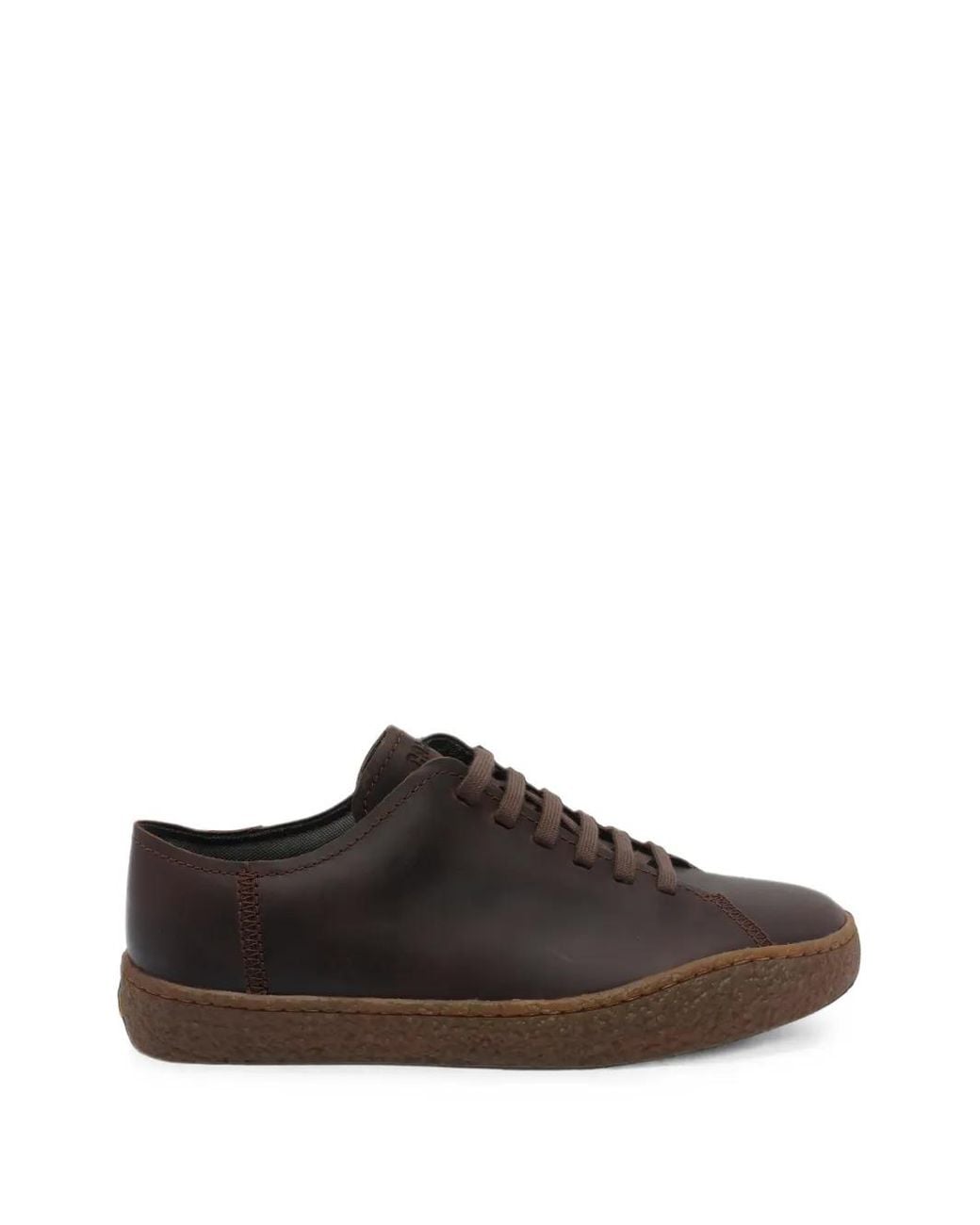 Camper Brown Peu Terreno Leather Lace-Up Low-Top Sneakers for men
