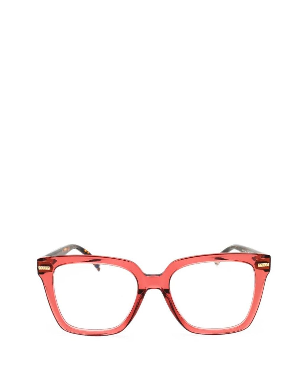 Missoni Pink Brille Mit Eckigem Gestell