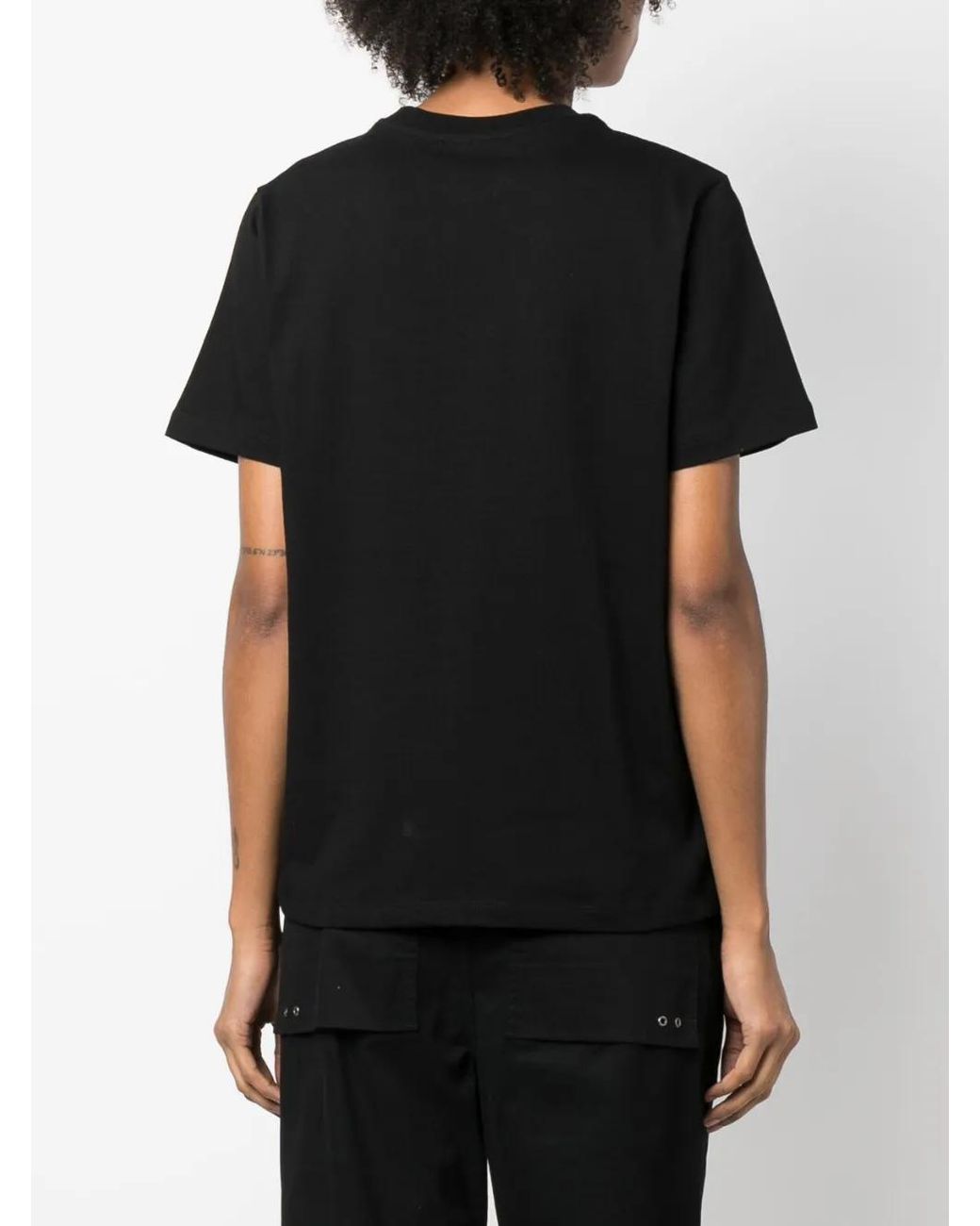 Coperni Black Flower-Print Logo T-Shirt