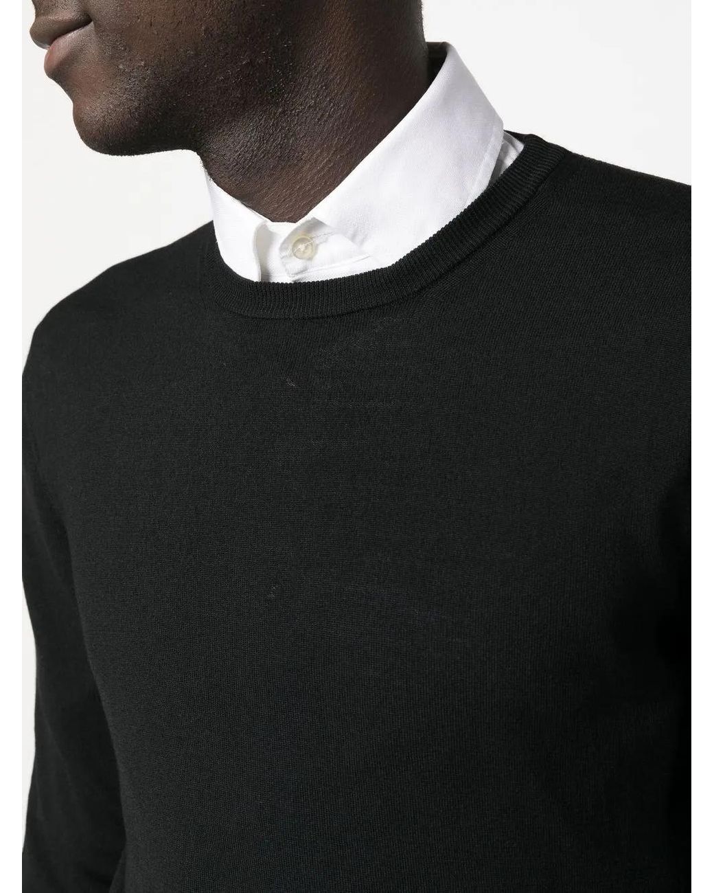 Zanone Black Crew-Neck Long-Sleeve Jumper for men