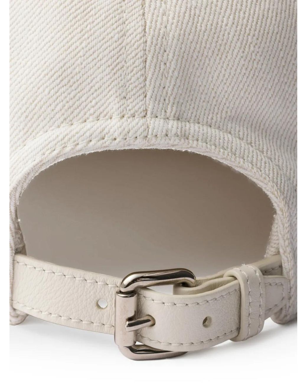 Prada White Denim Baseball Cap for men
