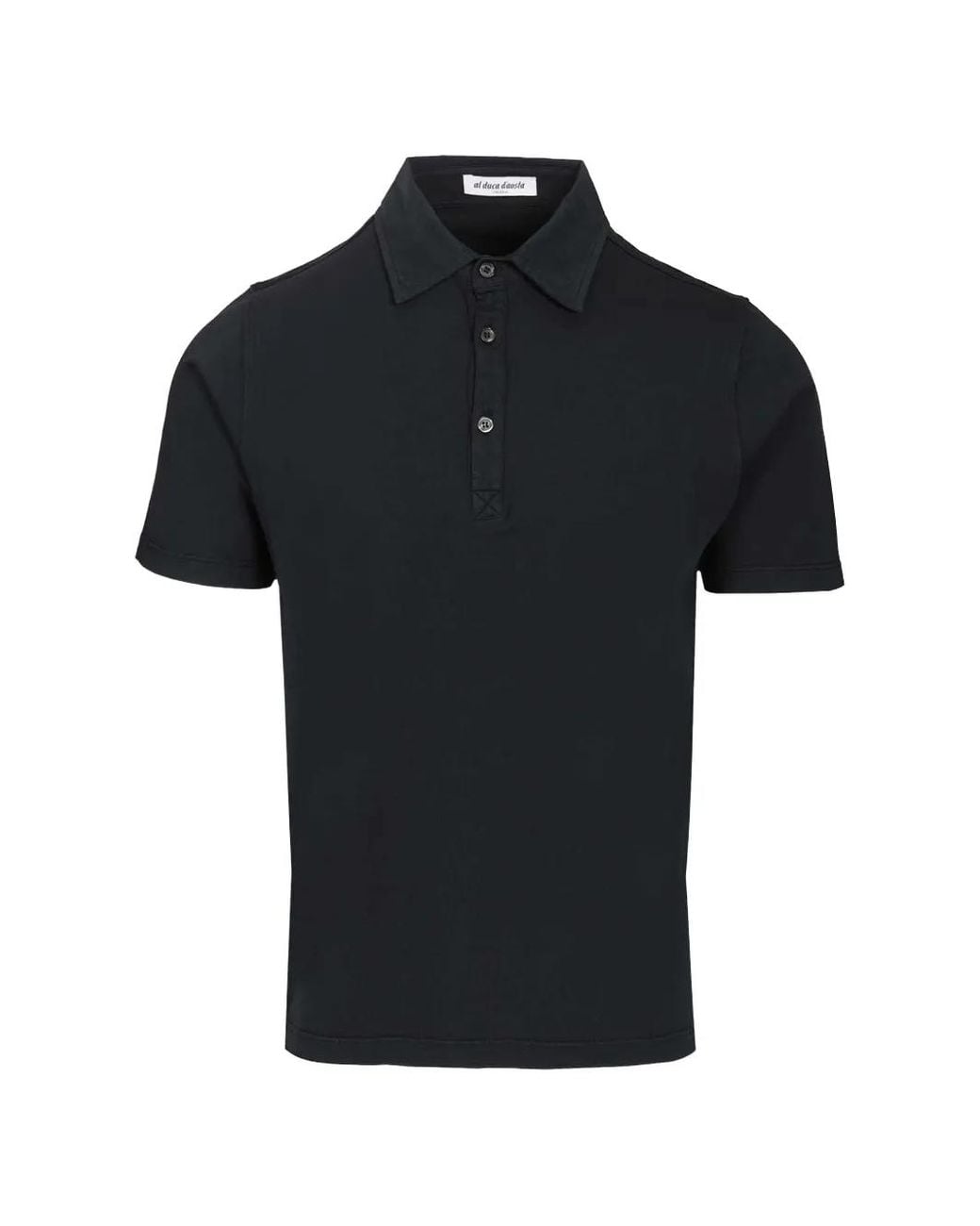 Al Duca D'aosta Black Short-Sleeve Polo Shirt for men
