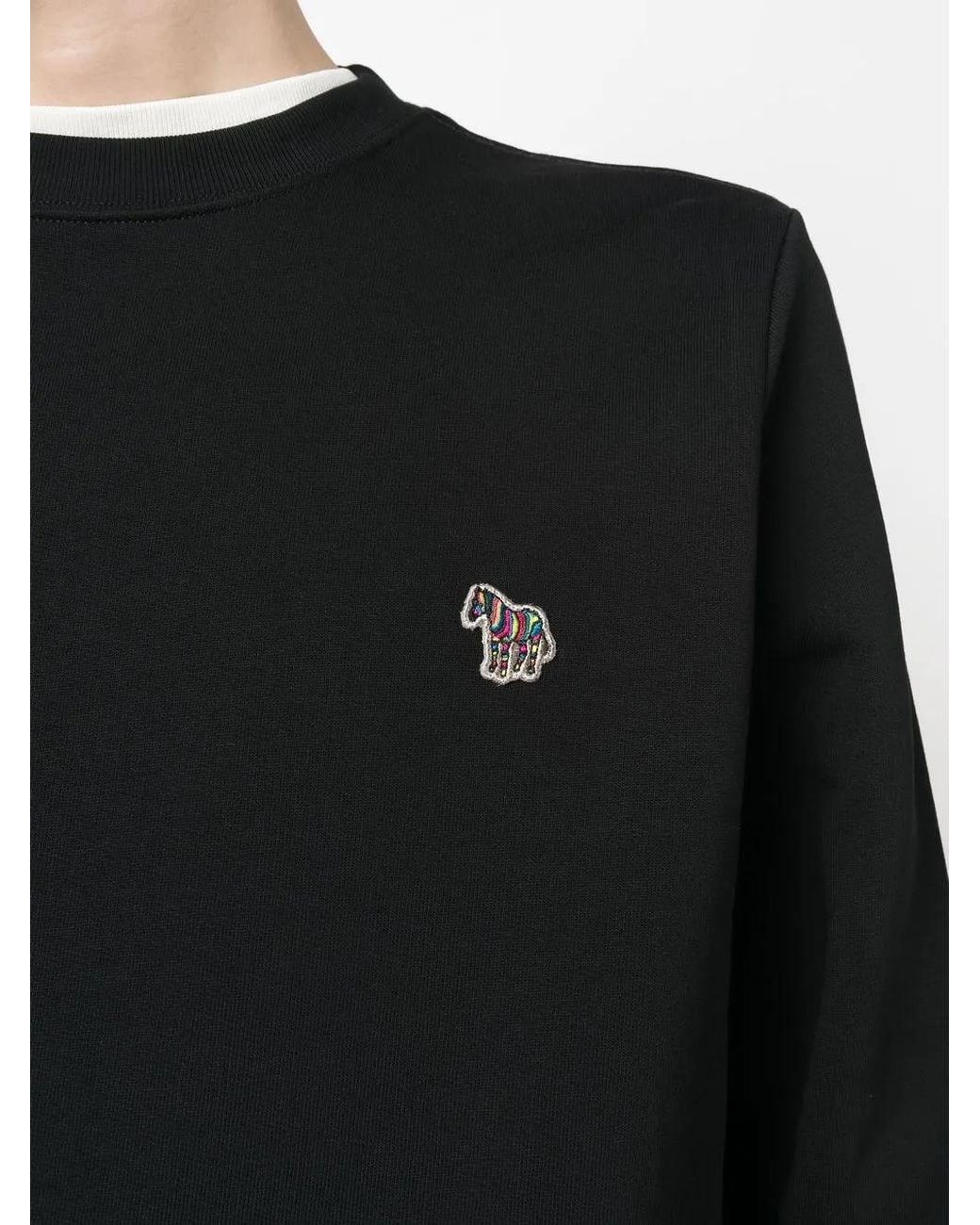 Paul Smith Black Zebra Logo Cotton Sweatshirt for men