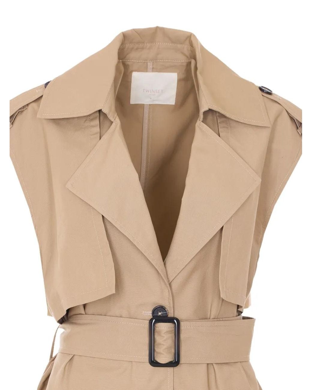 Twinset Natural Belted Midi Dress