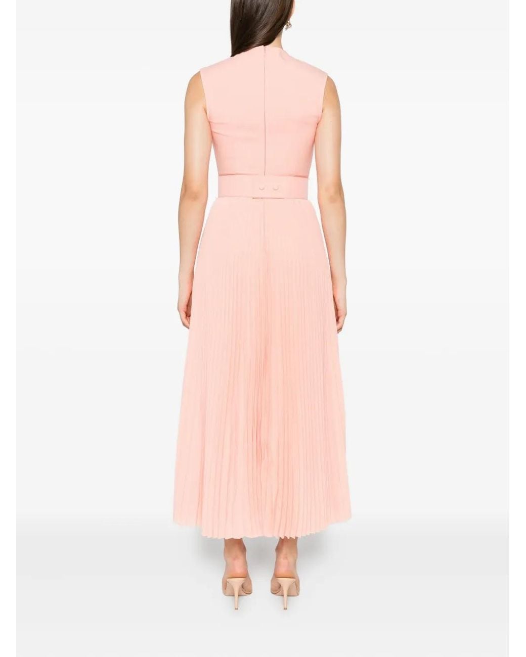Solace London Pink Sophie Pleated Sleeveless Maxi Dress