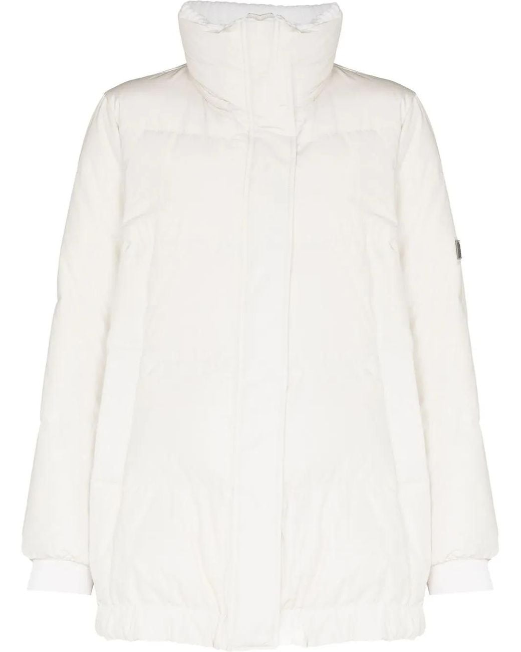 Brunello Cucinelli White Rhinestone-Embellished Padded Jacket