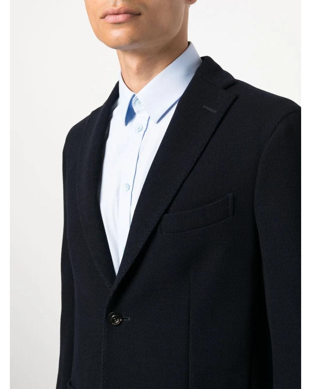 Boglioli Blue Single-Breasted Wool Blazer for men