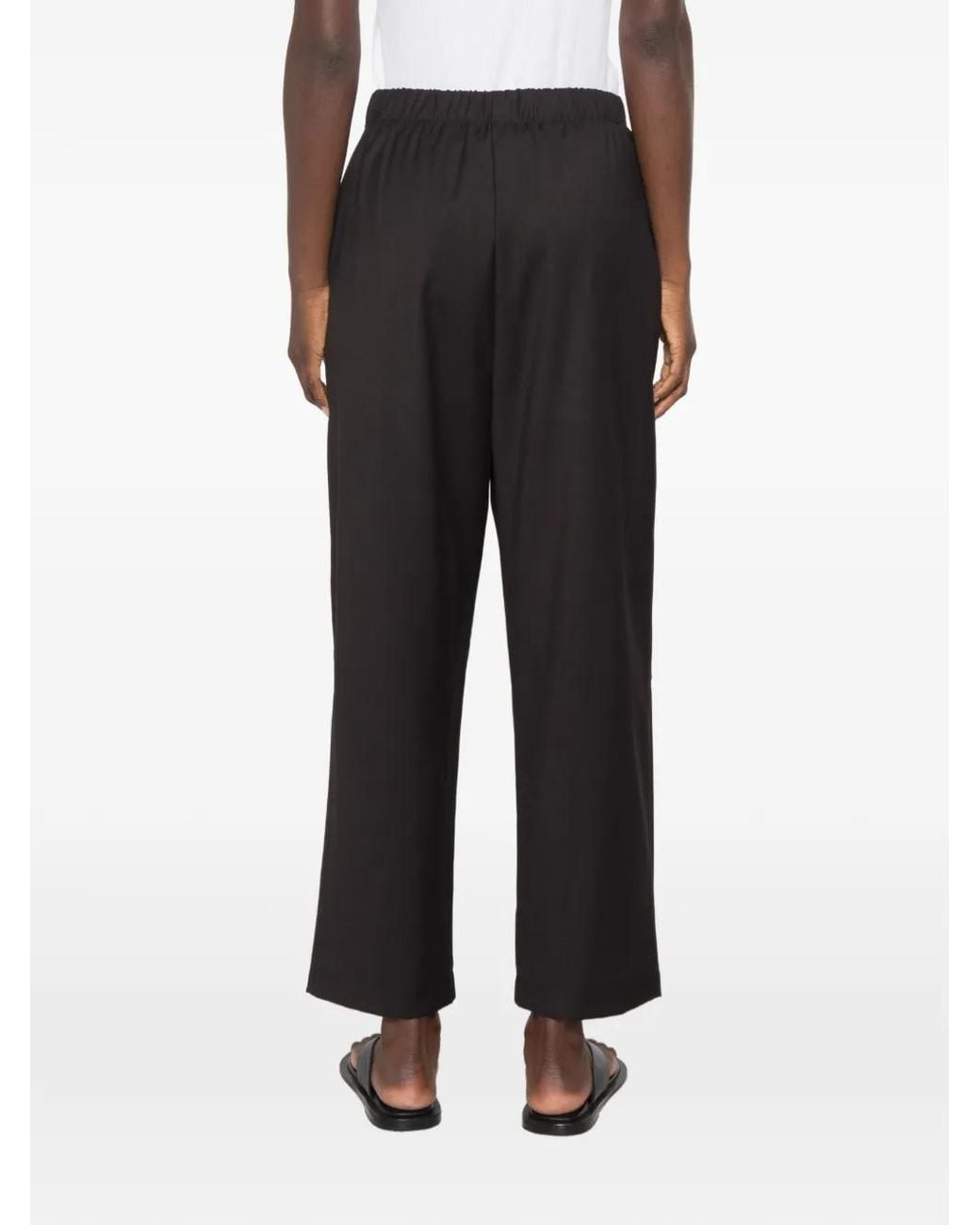 Dixie Black Pleated Wide-Leg Trousers
