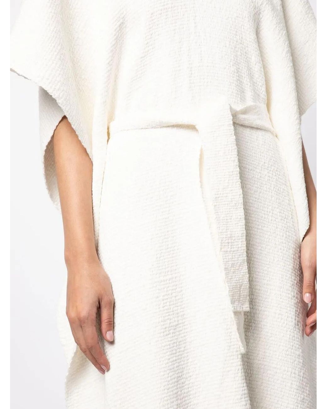 Voz White V-Neck Cotton Dress