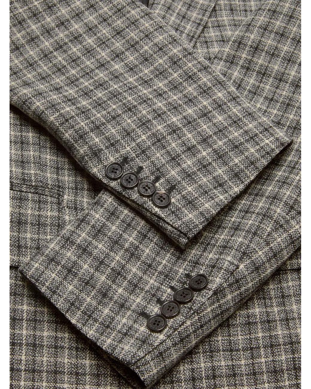 Acne Gray Checked Wool Blazer for men