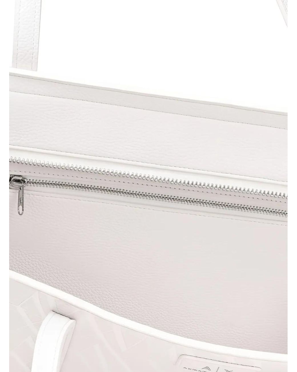 ARMANI EXCHANGE White Logo-Embossed Shoulder Bag