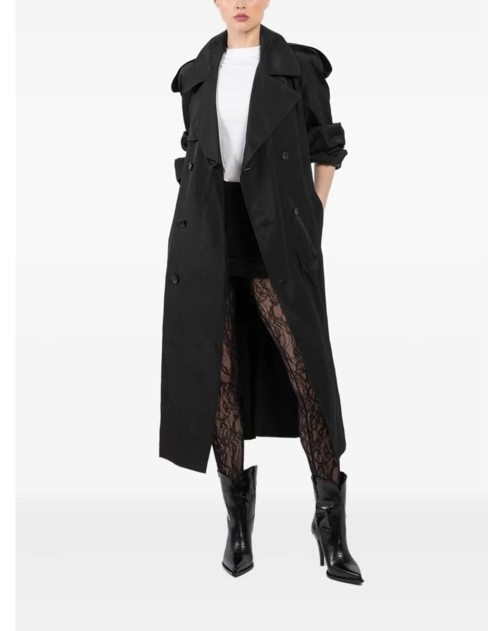 Wardrobe NYC Black Technical Trench Coat
