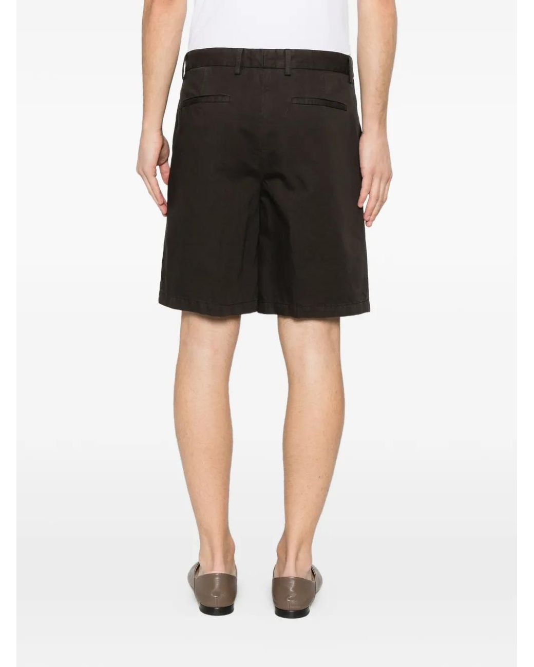 Zegna Black Front-Pockets Shorts for men
