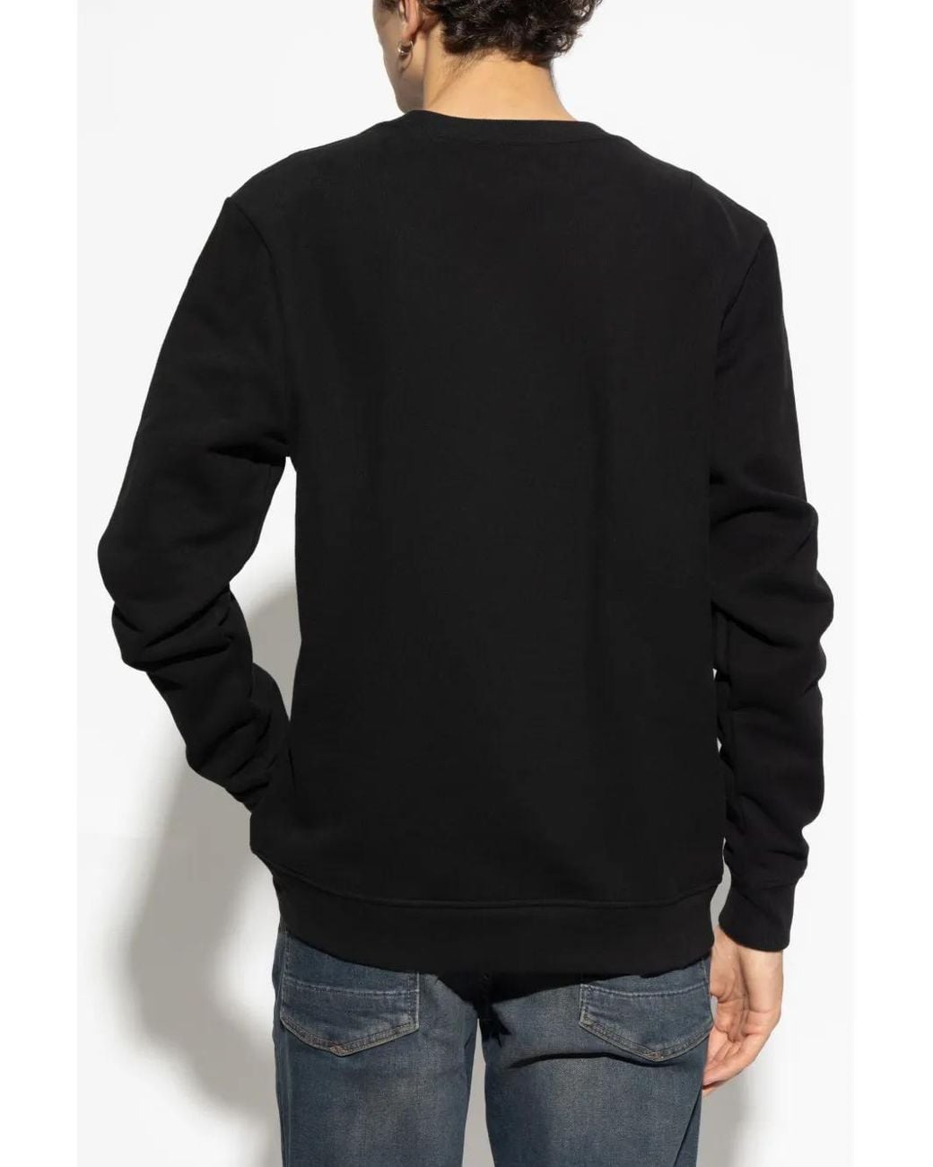 AllSaints Black Organic Cotton Long Sleeve Tee for men