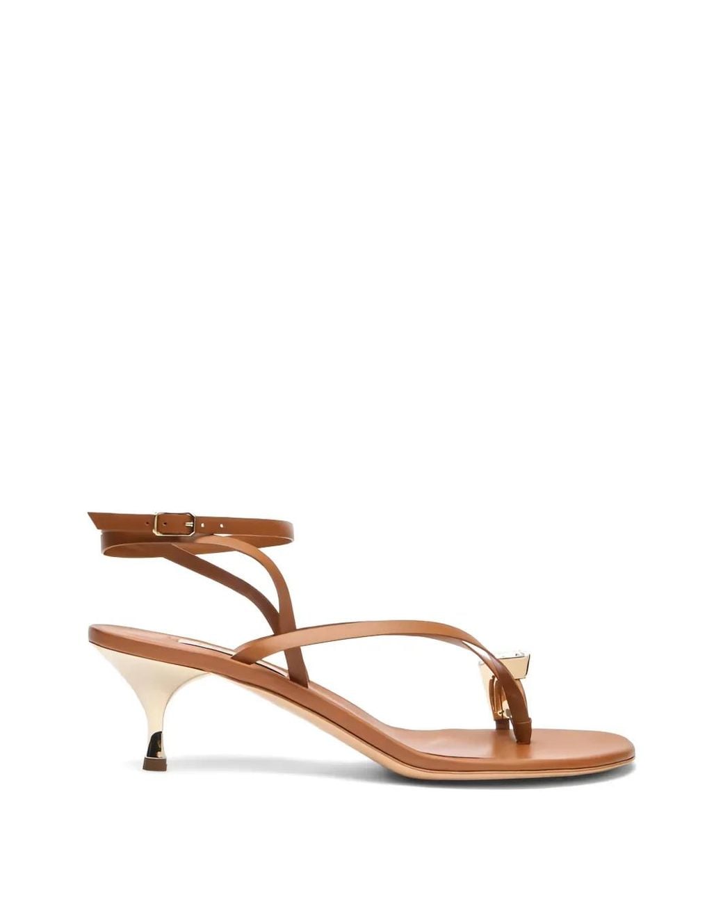 Casadei Brown Julia Crystal-Embellished Leather Sandals